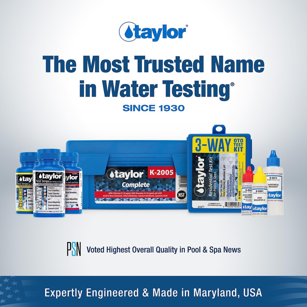 Taylor Complete Pool Spa Test Kit High Range K-2005C 2oz Reagents