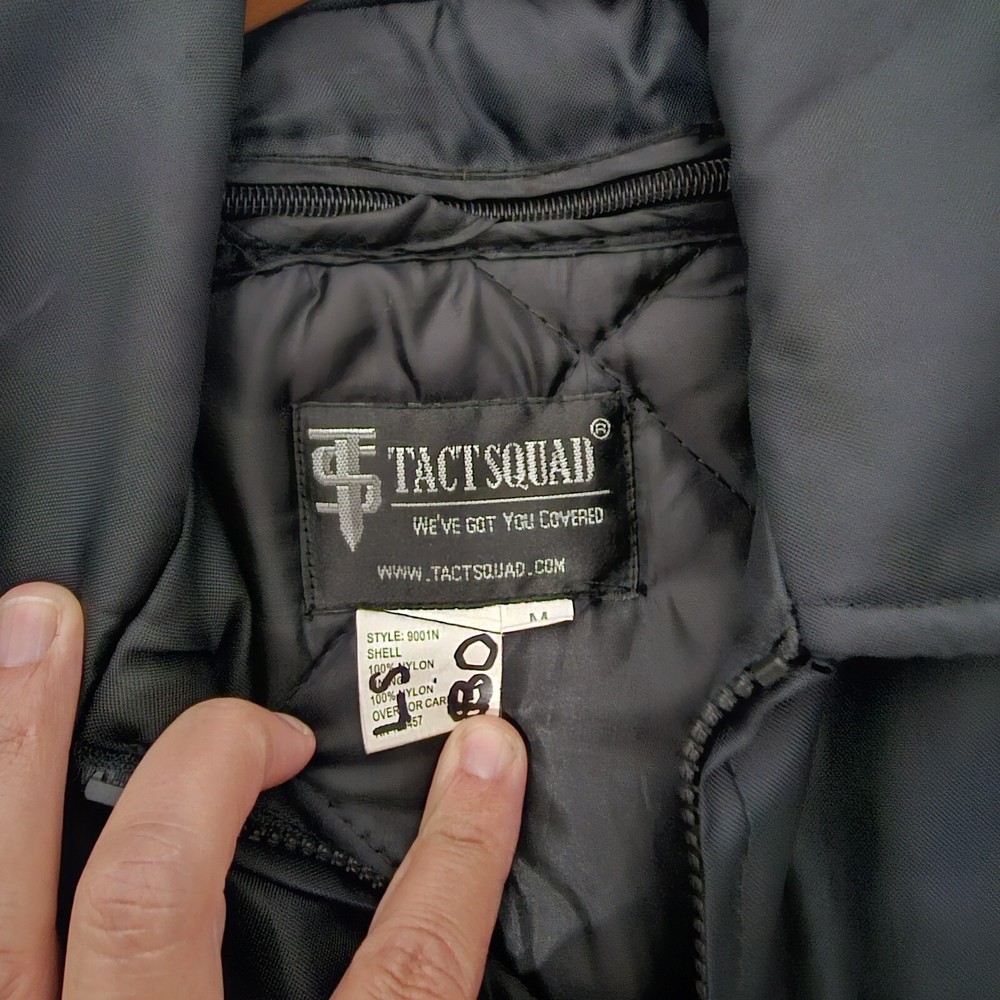 TACT SQUAD Classic Duty Jacket With Removable Liner Size Medium Black