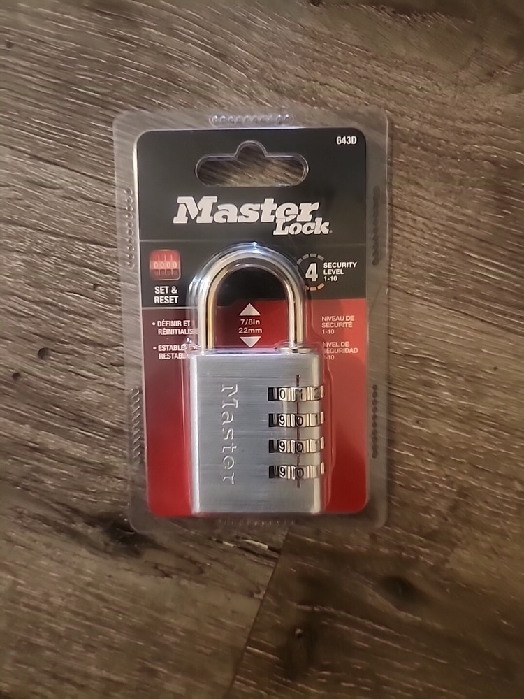 MASTERLOCK Numeric Combination Lock, Set Your Own Combination Padlock, 643D