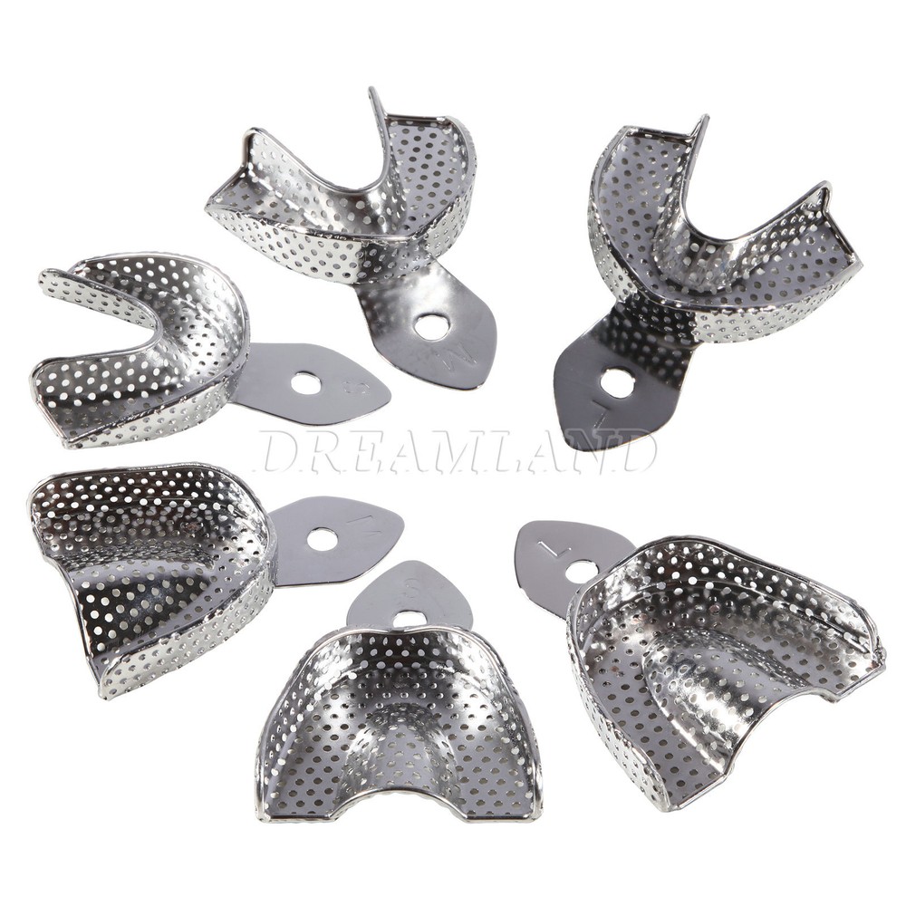6 PCS Dental Impression Trays set PERFO Denture Instruments CE NEW
