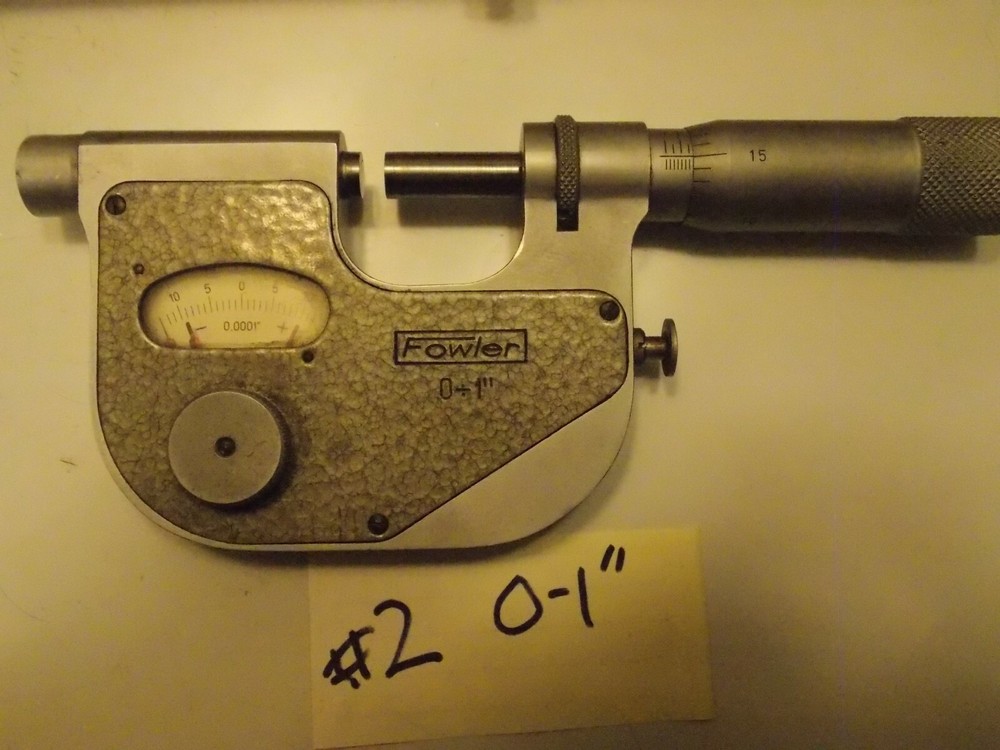 FOWLER 0-1” 1-2" .0001” INDICATING MICROMETER COMPARATOR Mitutoyo Case Choose