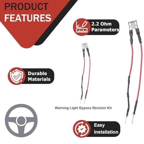2 pcs Steering Wheel SRS Warning Light Bypass Resistor Kit, Compatible with