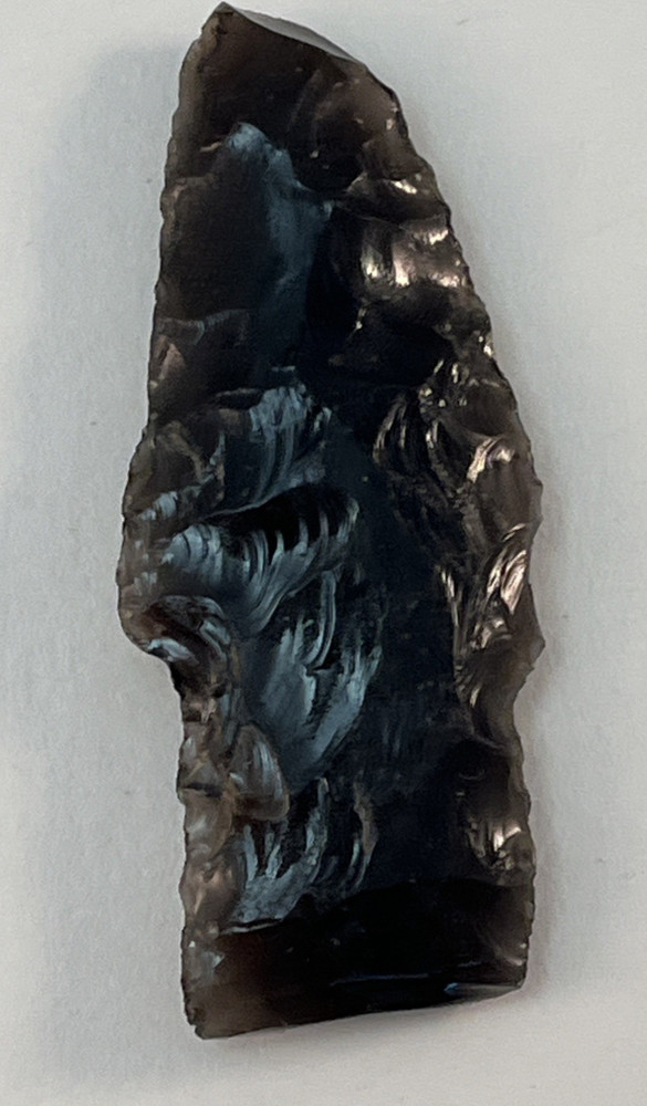 Obsidian Black Arrowhead Spearhead - Age Unknown