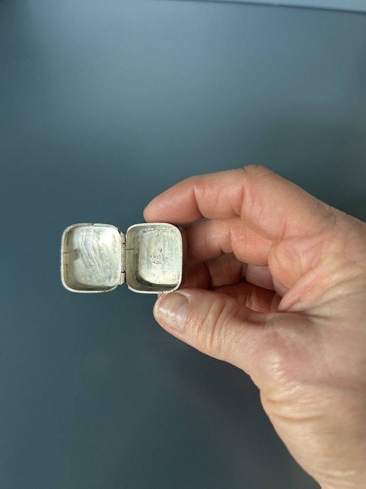 antique 800 silver pill box
