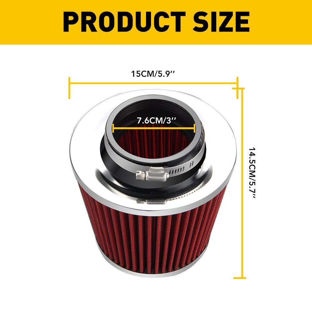 Intake Cold Set Air Filter Power Induction Flow Pipe Hose Accessory System Car