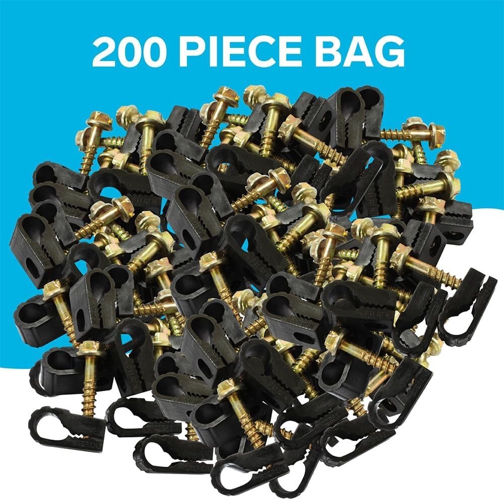 200 Pack Durable Coaxial Cable Clips with Grip Technology for Clean Organization