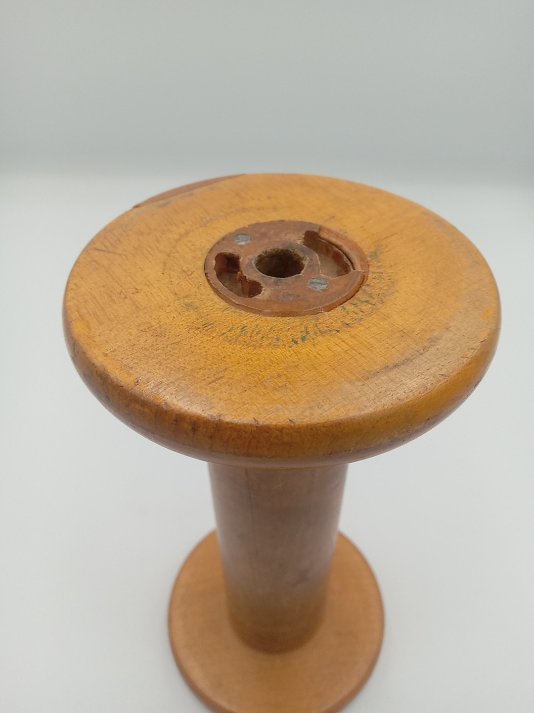 Antique Industrial Wooden Bobbin Spool (7" Height) (3.5" Diameter)