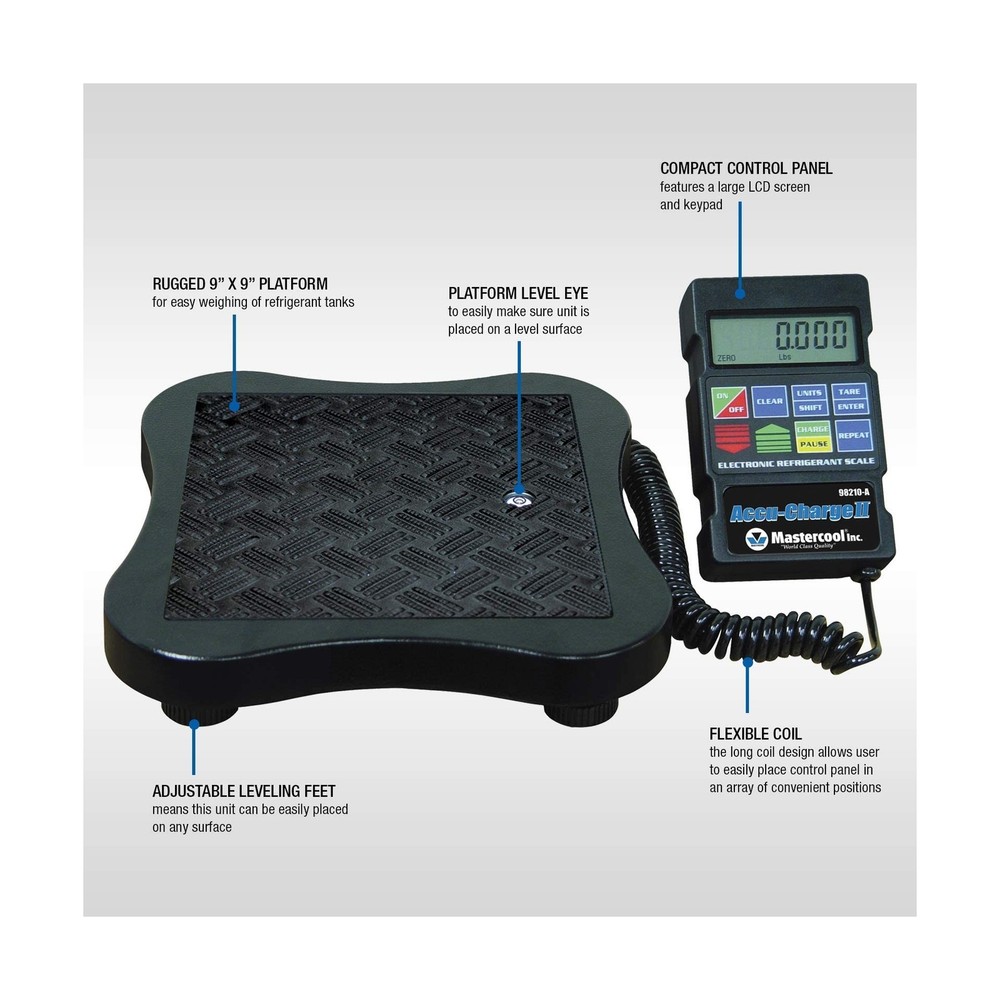 Mastercool 98210-A Electronic Refrigerant Scale, Black