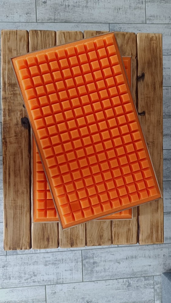 COMPLETE SET - JBL L100 ORANGE Quadrex Foam Inserts - Walnut Frames - Logo