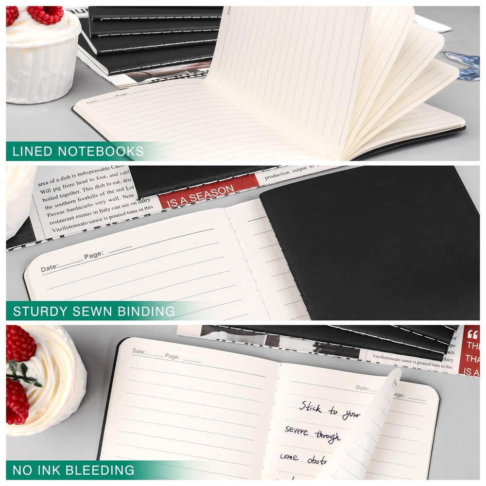 Mini Pocket Notebooks Bulk 3.5 x 5.5 Inches 12 Pack Small Note Pads Lined Lit...