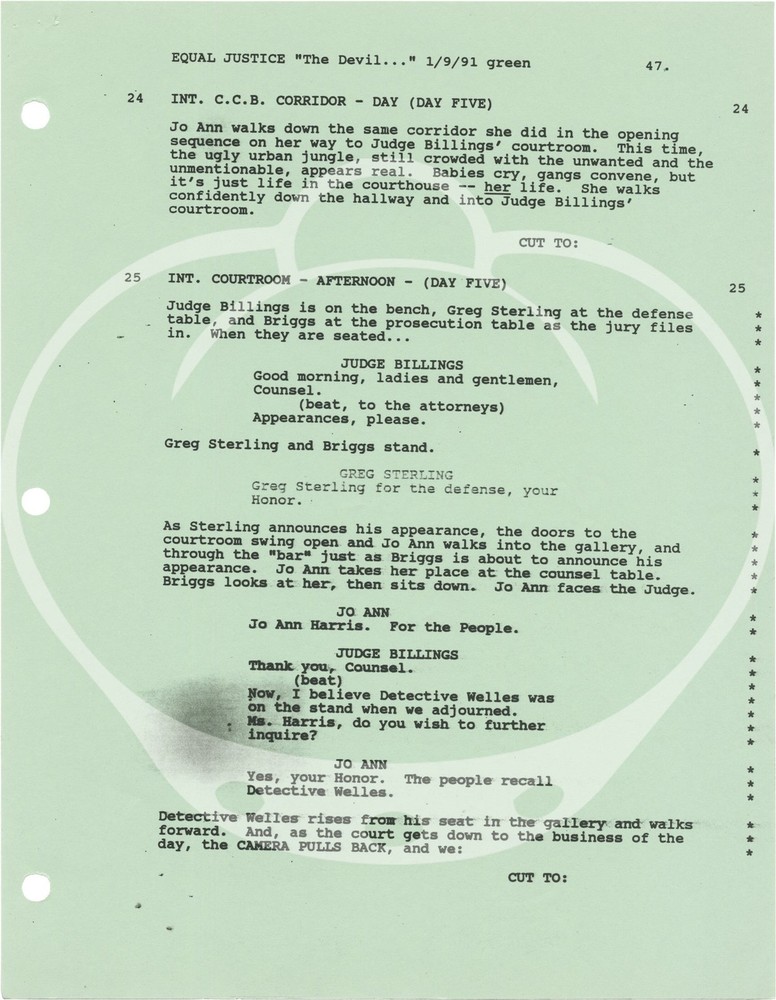 David Rosenbloom EQUAL JUSTICE THE DEVIL HIS DUE Original screenplay #149969