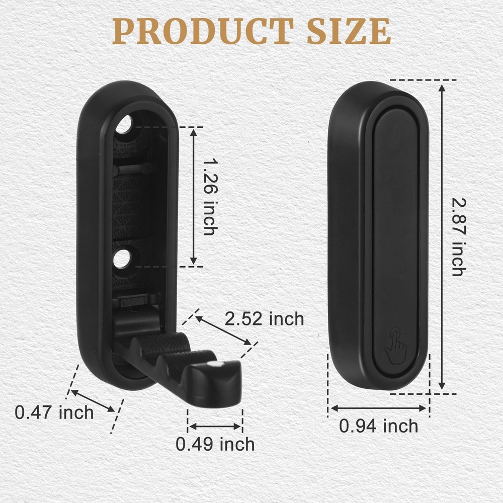 4PCS Invisible Folding Wall Hooks, Coat Rack Wall Mount, Foldable Clothes Hoo...