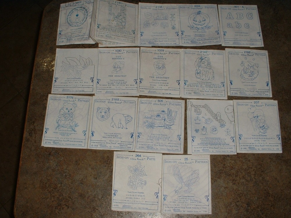 Large Lot ULTRA-PUNCH Needle Punch Set Tools, Fabric, Thread, Patterns