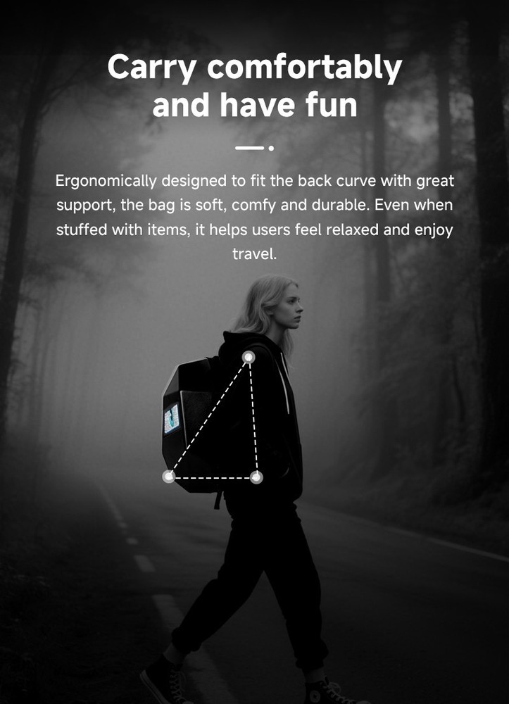LED Motorcycle Riding Backpack Featuring Illuminated Eye Design, Large Capacity