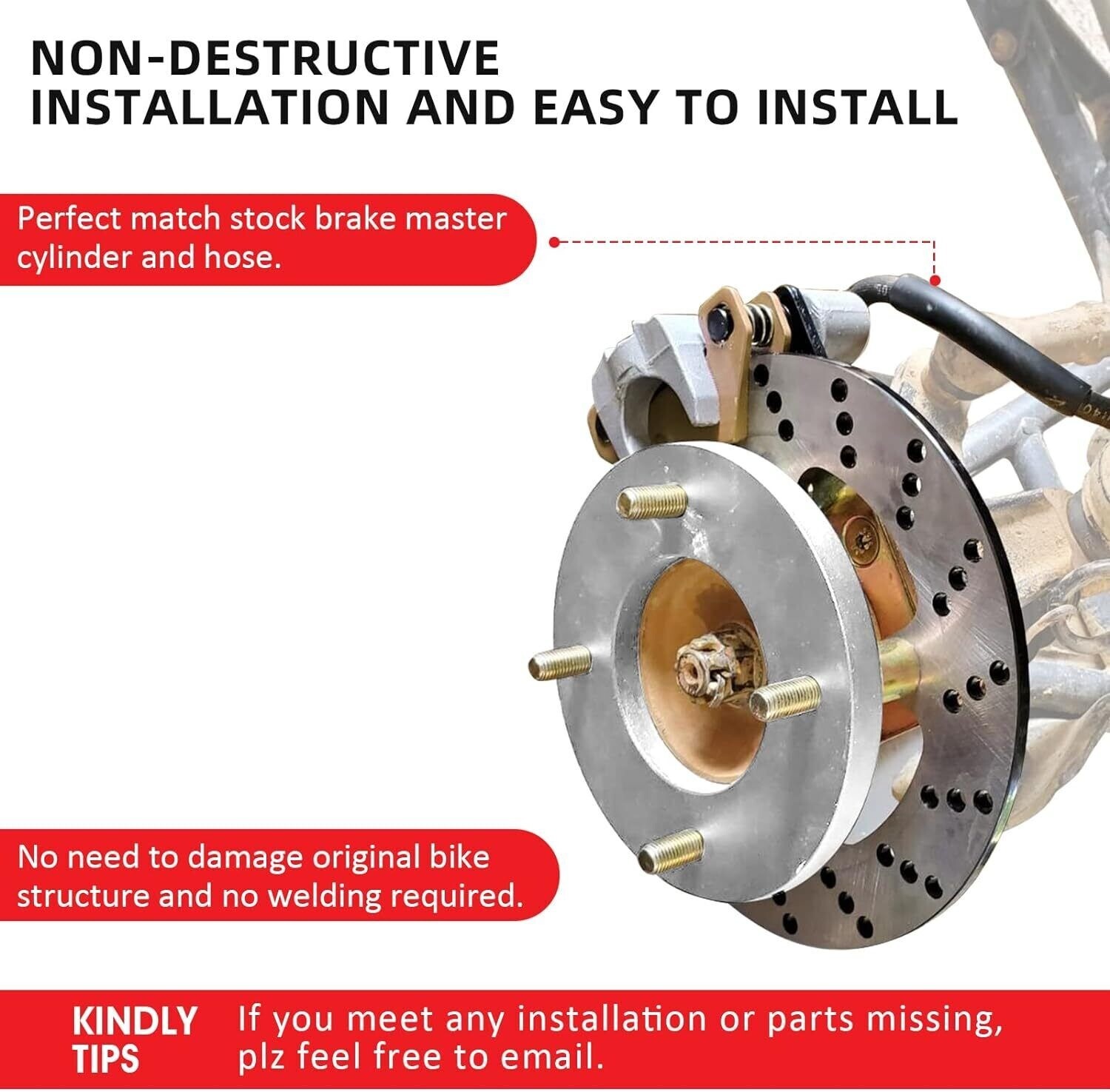 Disc Brake Conversion Kit Front for Honda Fourtrax 300 4x4 TRX300FW 1992-2000