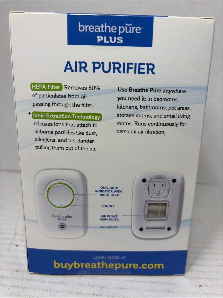 Breathe Pure Plus Plug In Air Purifier, Portable