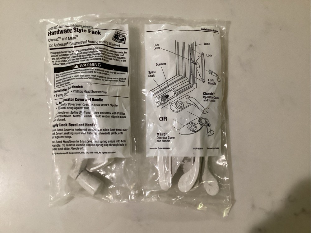 Andersen Classic Style Hardware Pack 1521026 White Window Operator New