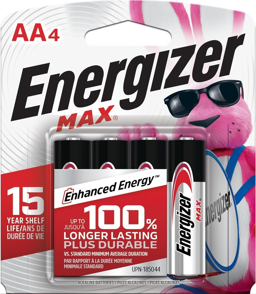 Energizer AA Batteries, MAX Double AA Battery Alkaline, 4 Count
