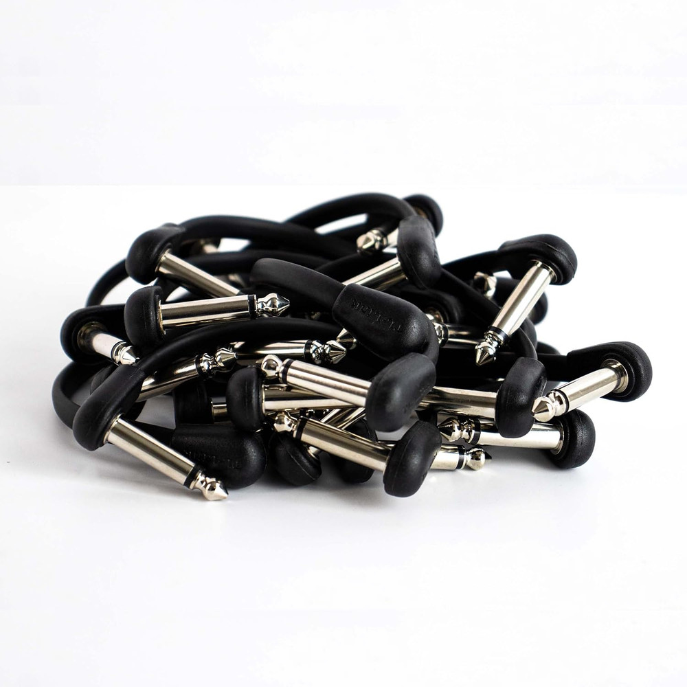 15 Pack Guitar Patch Cable 6" Lenth 1/4" Right Angle TS Instrument Patch Cable