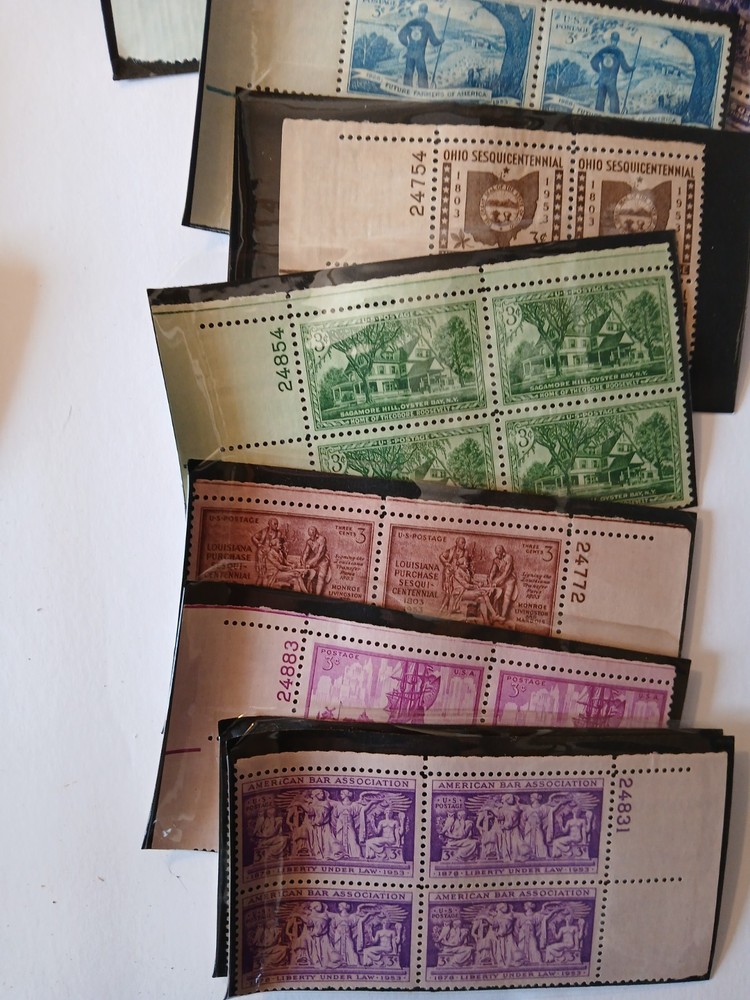 Large Lot Unused Us Postage Stamp Blocks