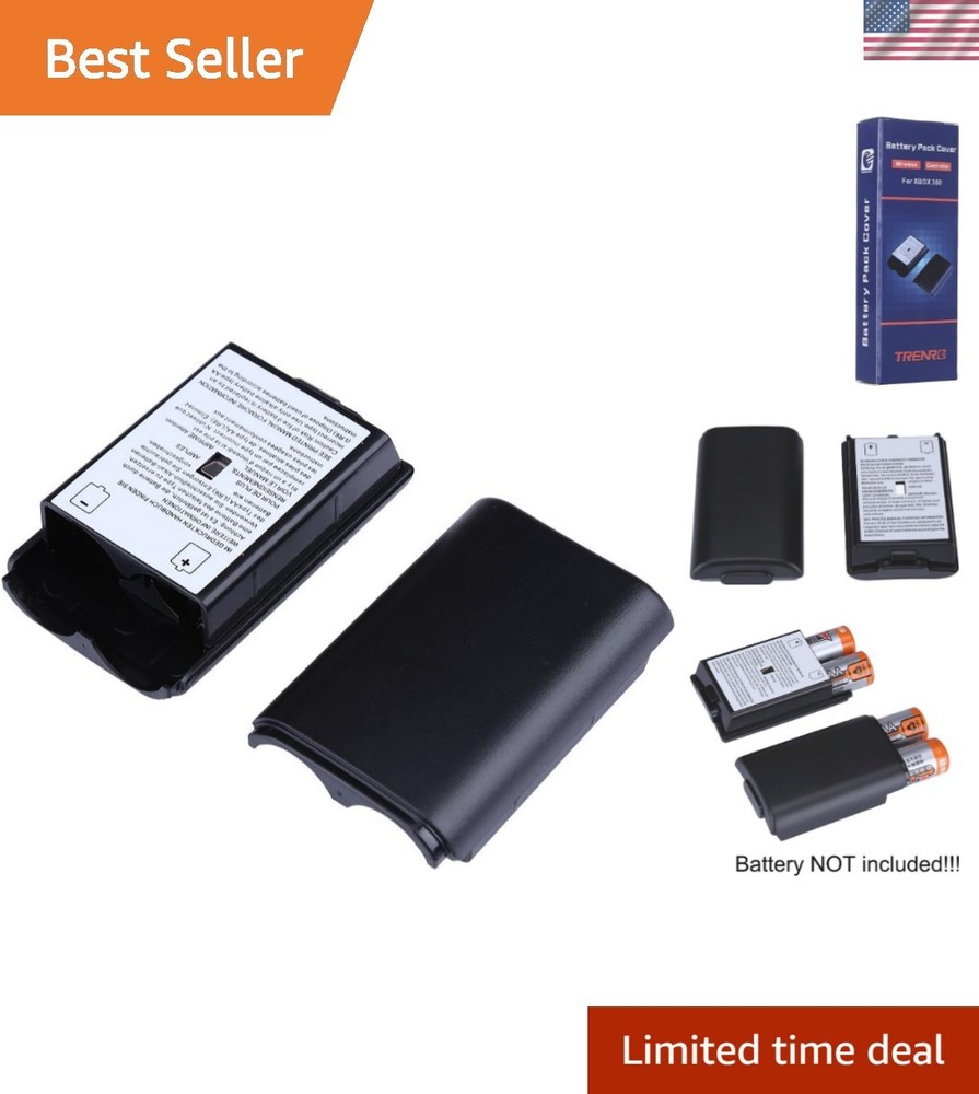 2x Black Battery Pack Shells for Xbox 360 Controllers - Quality & Compatibility