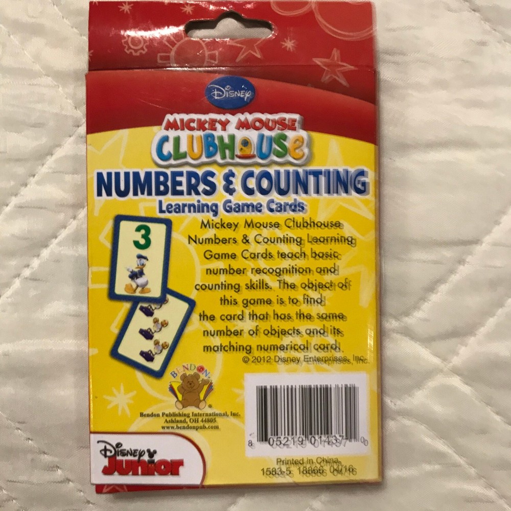 Mickey Mouse Numbers & Counting learning game cards
