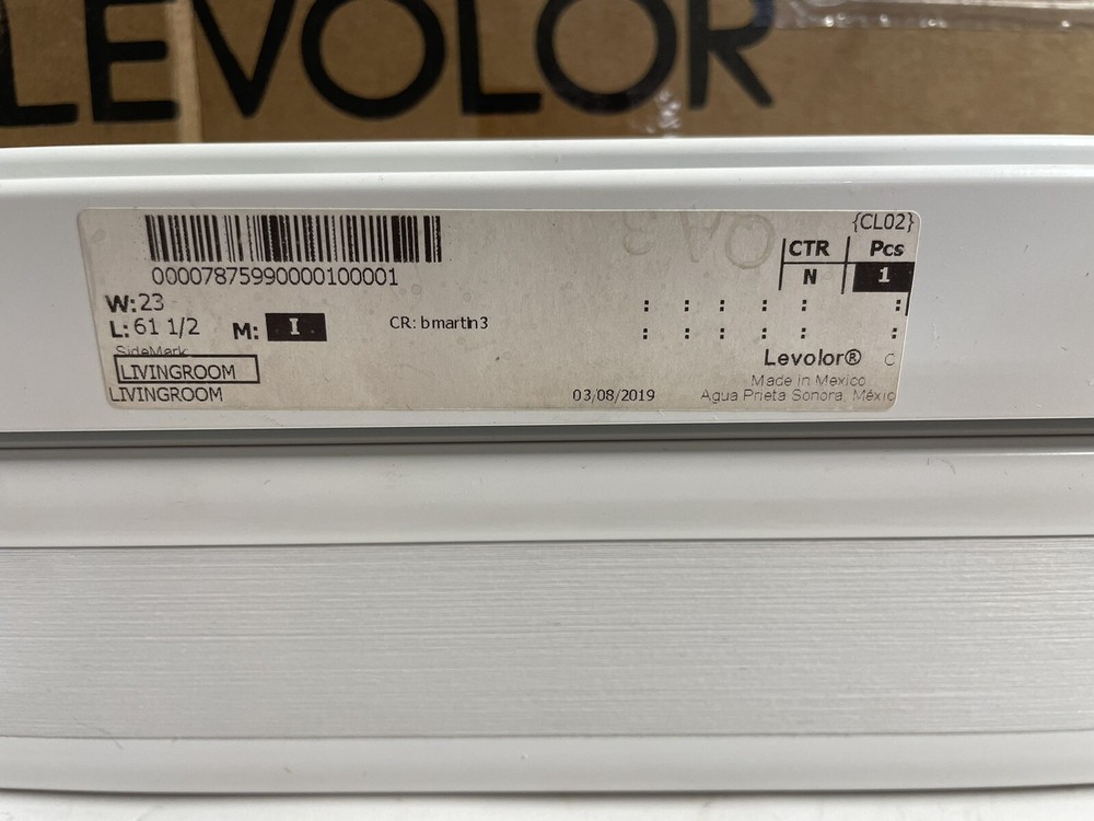 Levlor Honeycomb Blind W:23 L: 61 1/2 With Installation Brackets