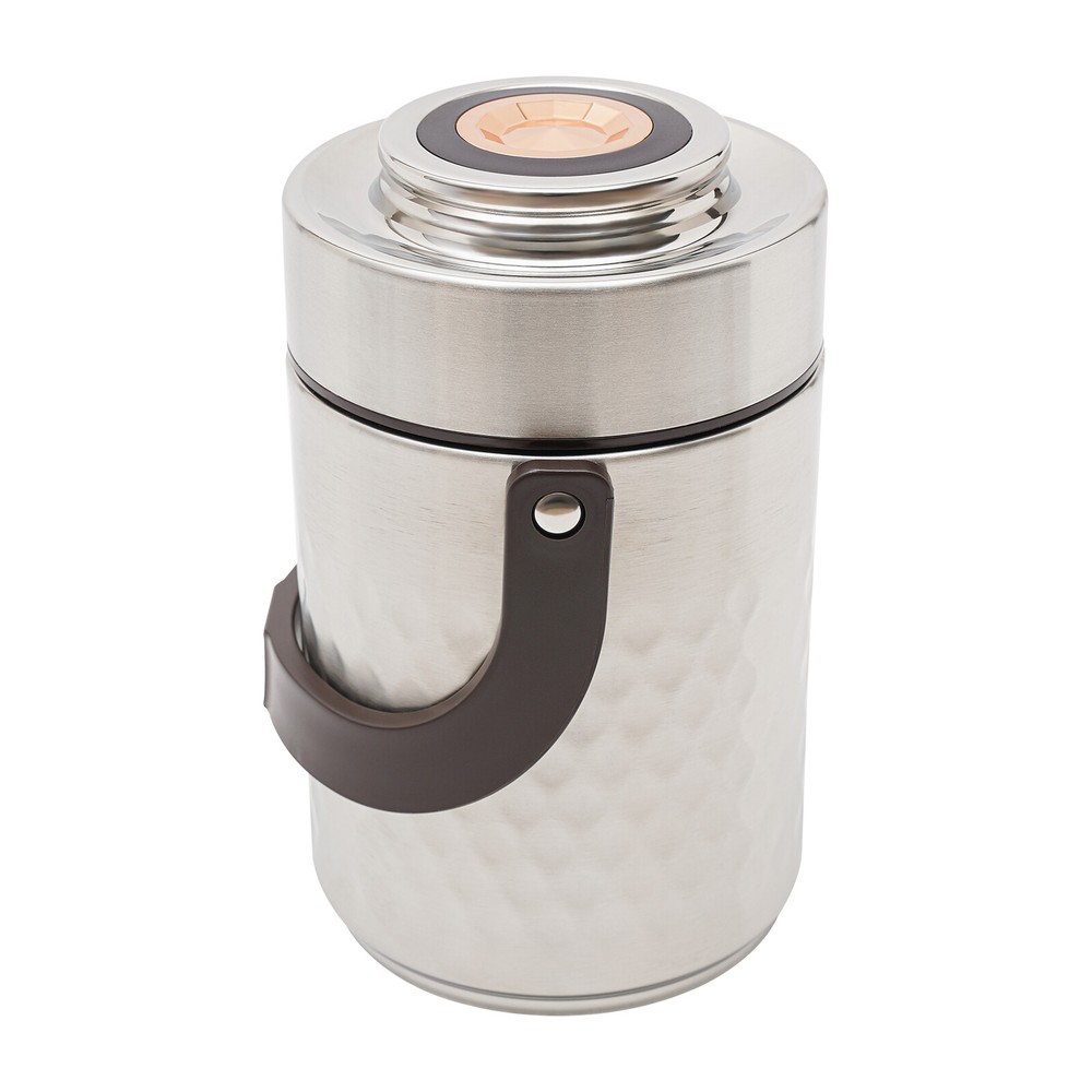 3-Tier Sealed Stackable Food Thermos Silver Insulated Thermal Lunch Box