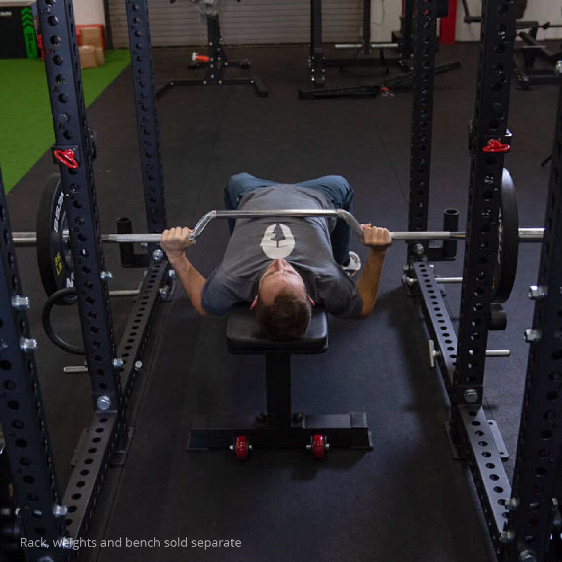 Titan Fitness Cambered Olympic Bench Press Rowing Bar, Rated 600 LB, 4" Camber