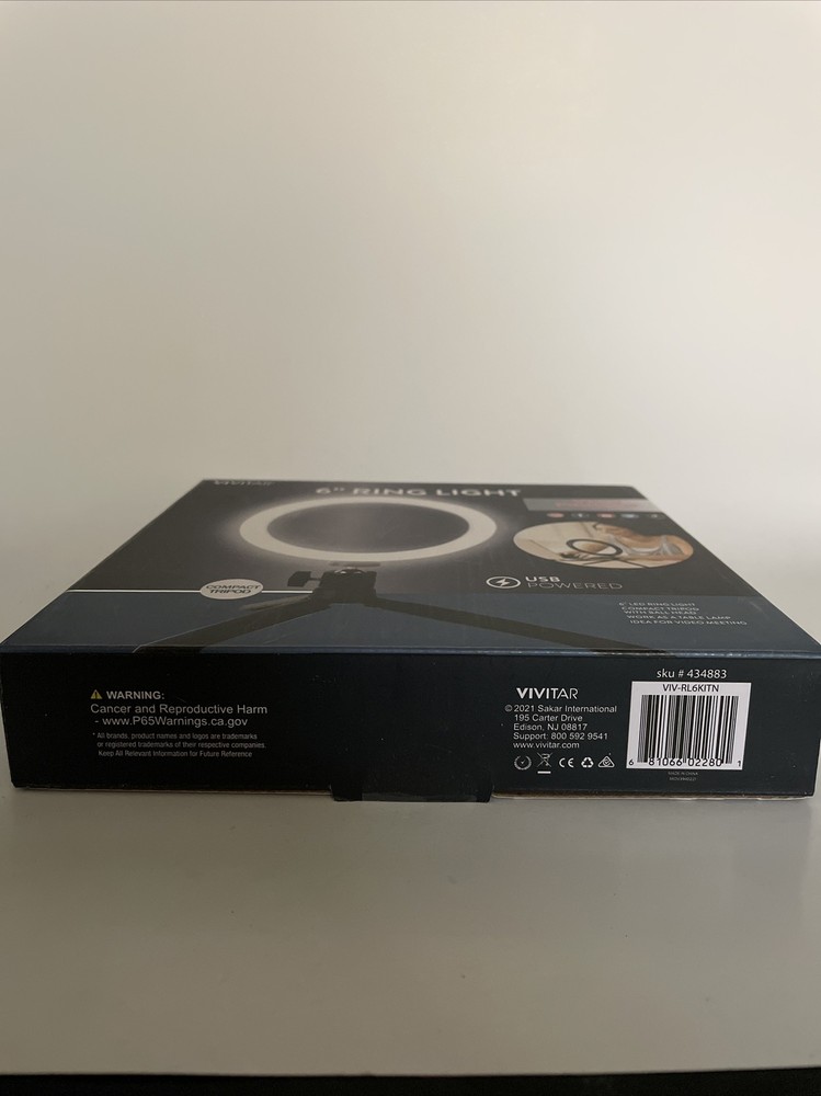 LED Ring Light: Vivitar 6" inch- USB- Vlogging Kit