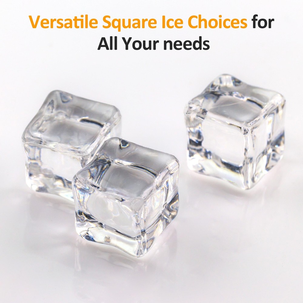 Clear Ice Maker, Countertop Ice Machine with 1.6" Square Ice Cubes, Compact E...