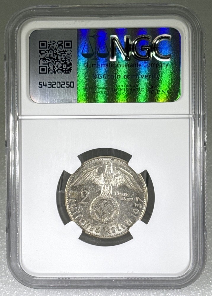1937A Germany 2M NGC AU 58