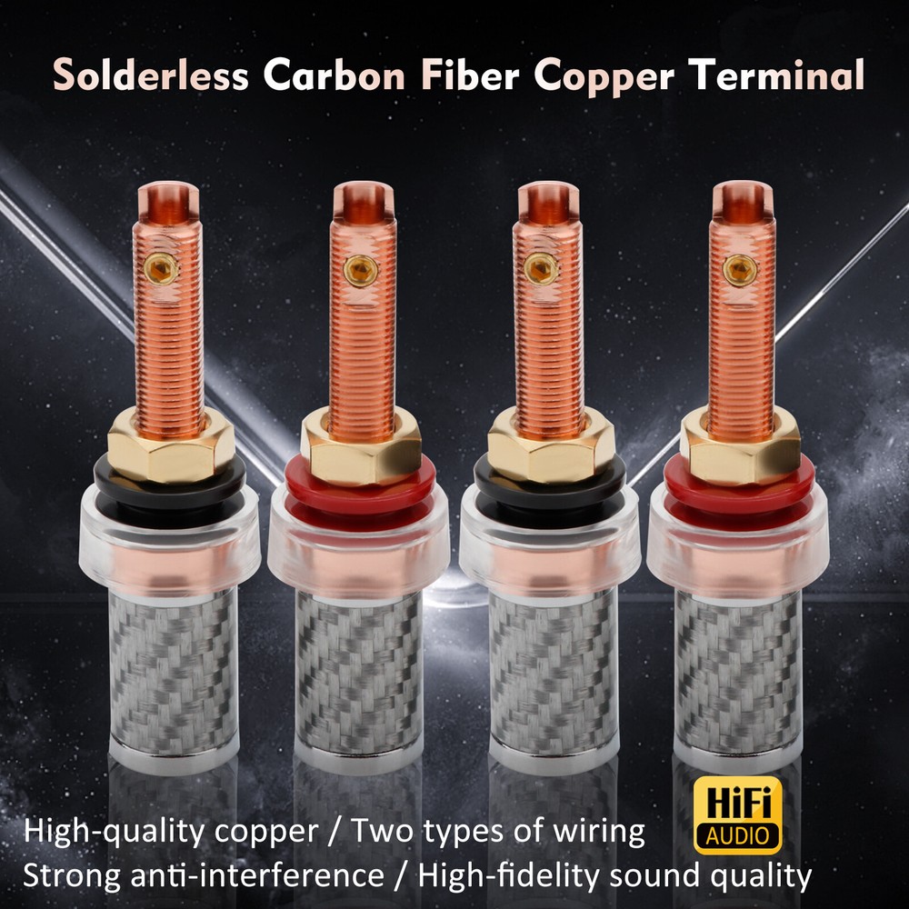 4PCS Binding Posts Speaker Cable Banana Adapter Audio Connector Copper Terminal