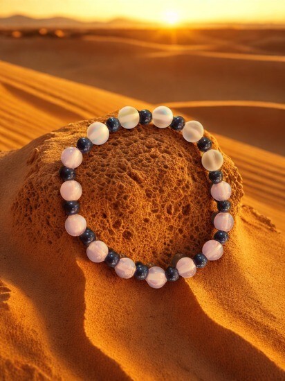 Beaded Stretch Bracelet Handmade Boho Design