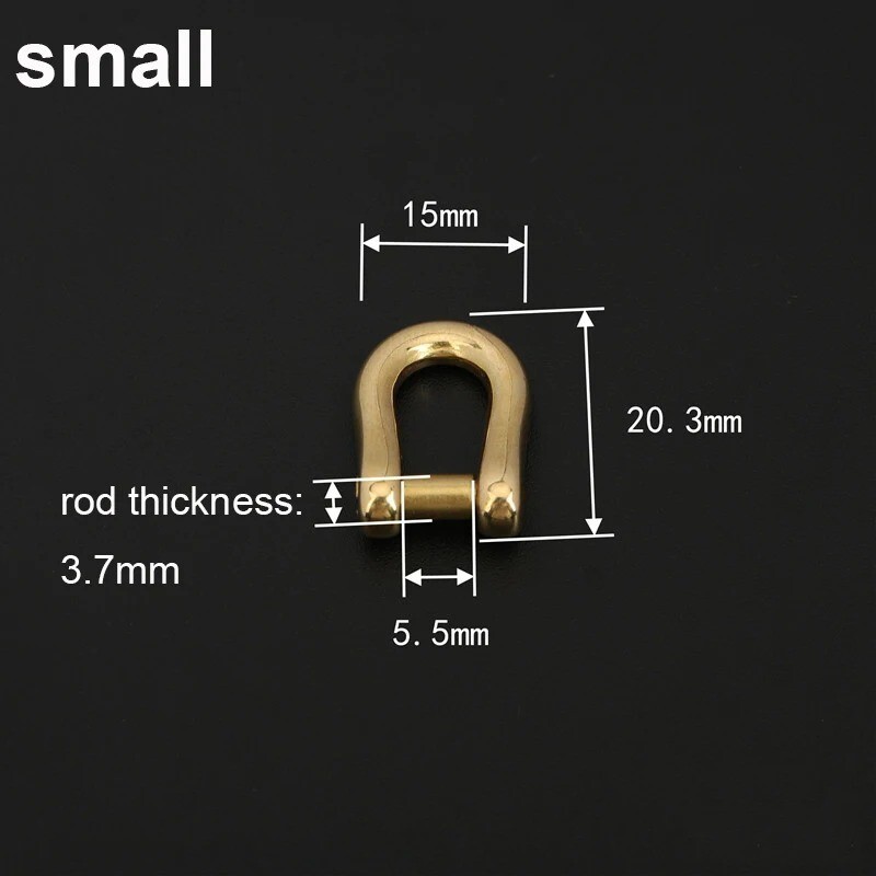 Solid Brass Shackle Buckle Removable Connector Keychain Leathercraft Accessories
