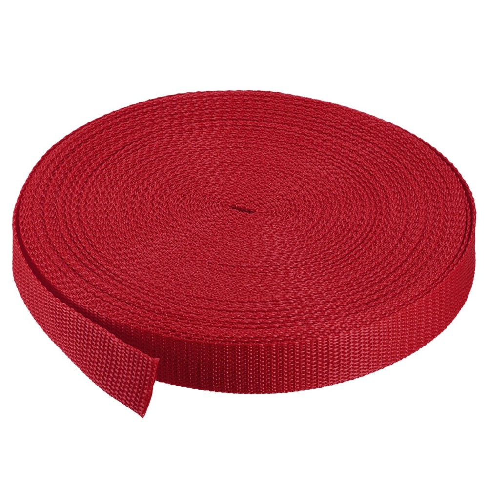 Lightweight Polypropylene Webbing Strap 1" 25 Yards Dark Red Strapping