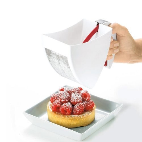 Scoop and Sift Flour Sifter, White, 3 cups, Medium