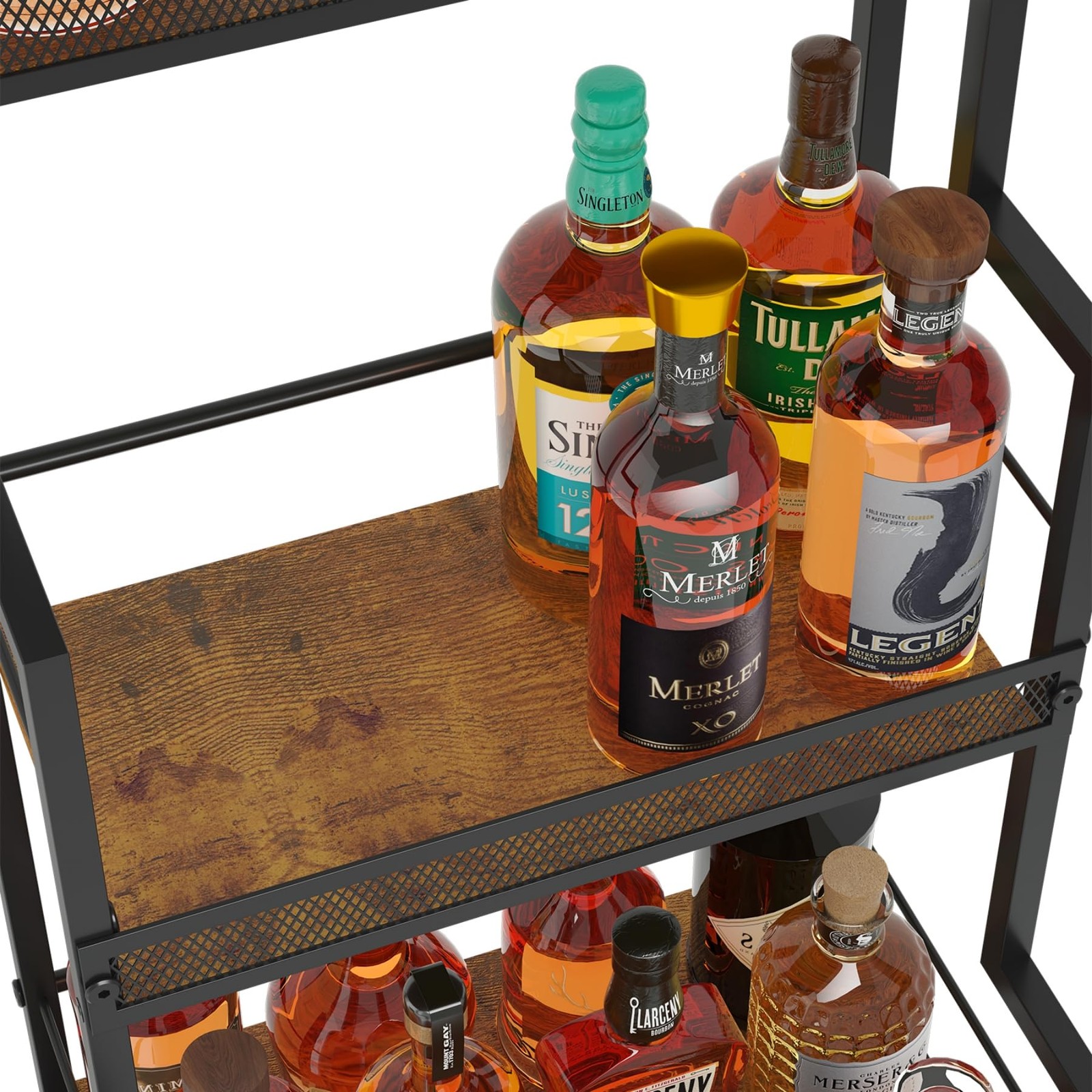 3-Tier Liquor Cabinet Wine Bottle Display Shelf for Home Bar Space Saving