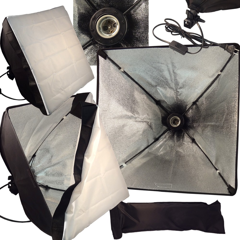 Softbox Video Light Photo Studio Lighting 50*50cm/20x20" Light head E27 socket