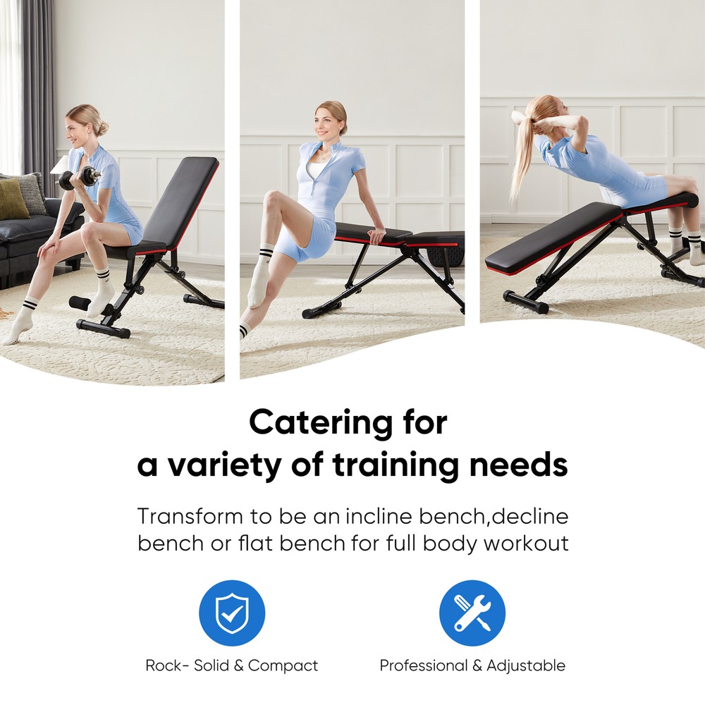 Adjustable Foldable Dumbbell Bench - Home Workouts and Weight Training Fitnes