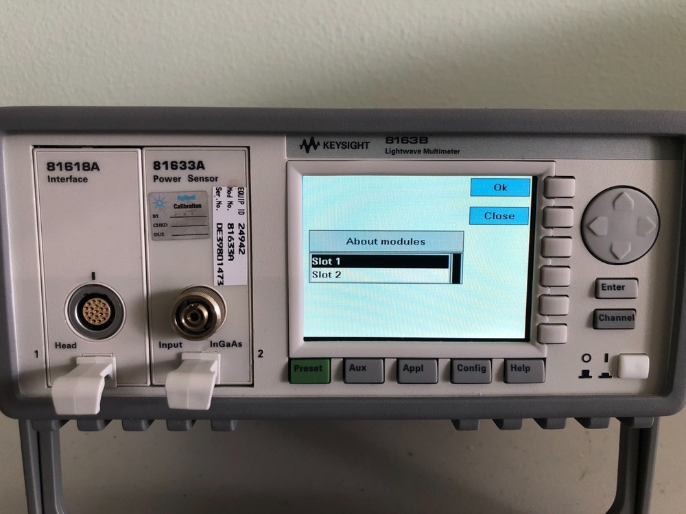 Keysight 8163B Lightwave Multimeter Mainframe+Interface81618A+power sensor81633A