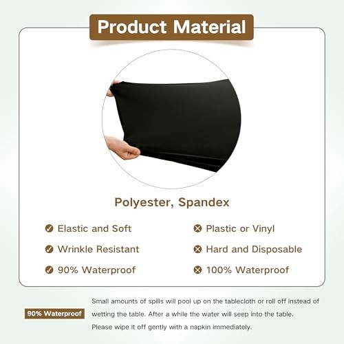 Rectangle 4ft Fitted Table Cover Elastic 48" x 23" (Rectangular) Black
