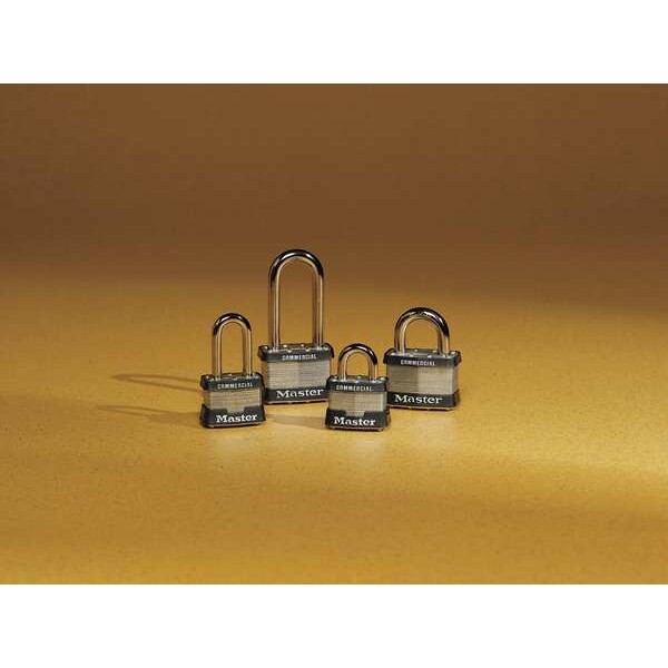 Master Lock 5 Padlock, Keyed Different, Standard Shackle, Rectangular Steel