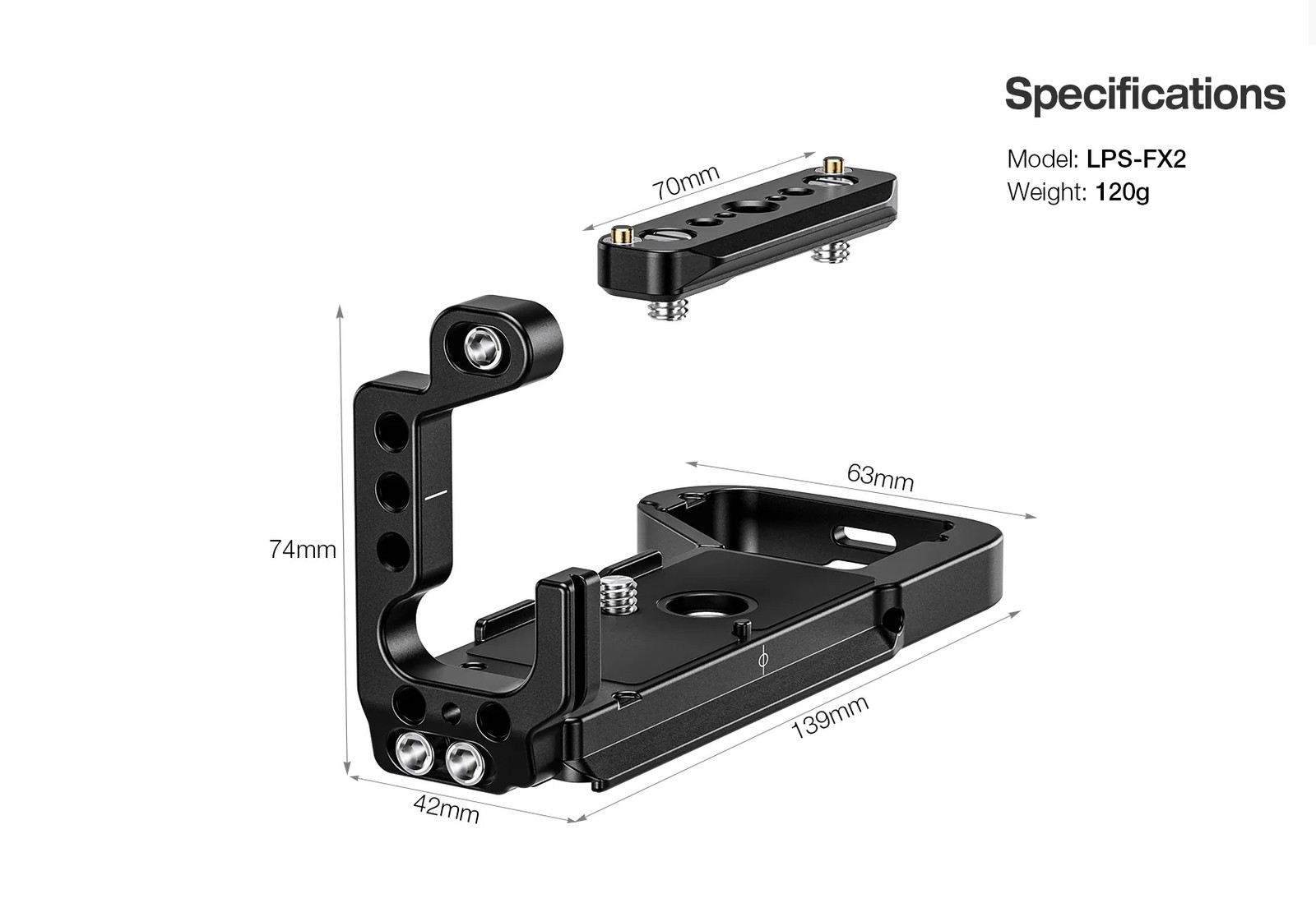 Leofoto LPS-FX2 L Plate for Sony FX2 Camera | Arca Compatible