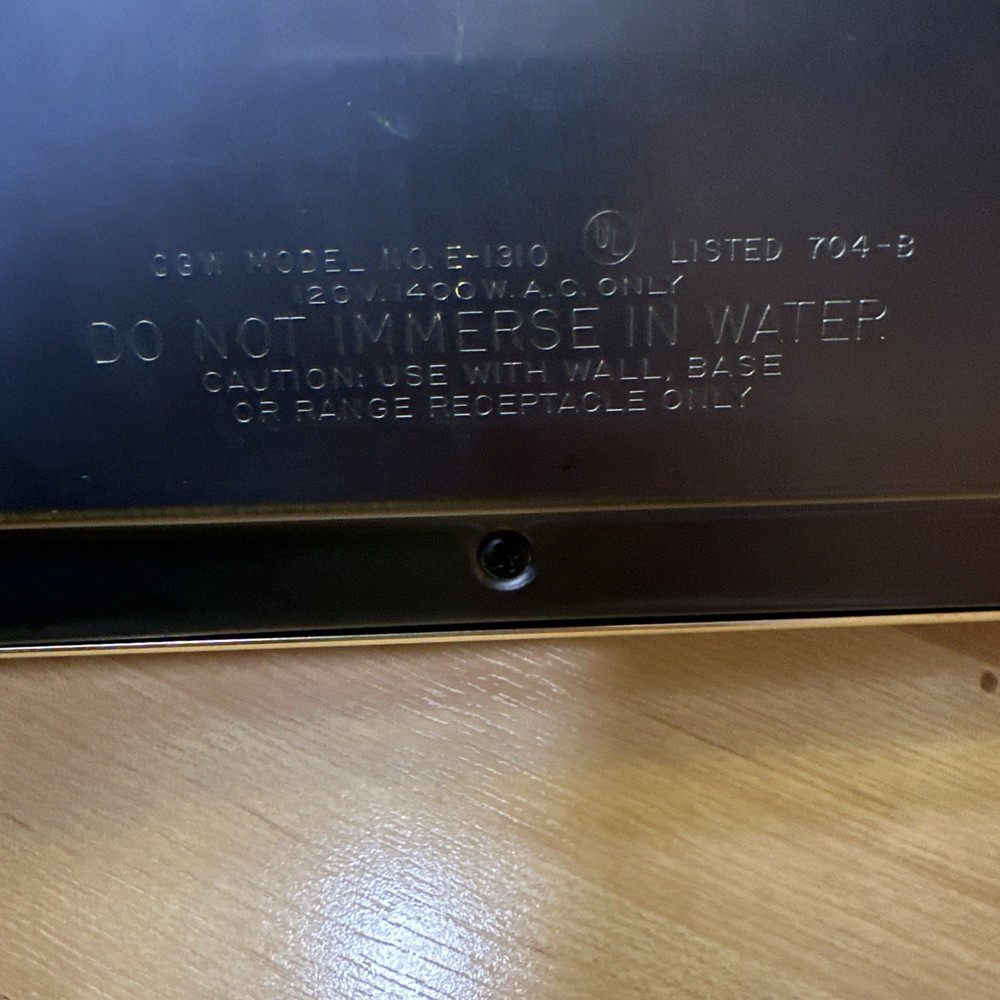 Vintage CORNING Ware TABLE RANGE Model E-1310 704-B Electronic