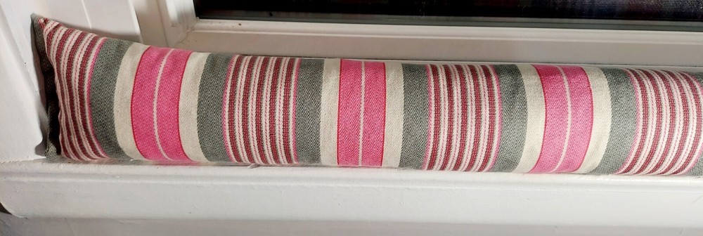 Door Draft Stopper, Cedar Filled, Repellent, Window Draft Stopper, Pink, Gray
