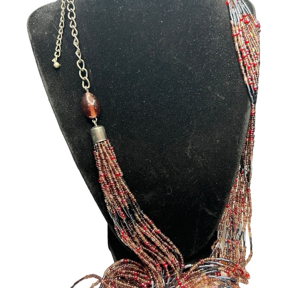 Vintage Multi Strand Layered Beaded Layered Necklace