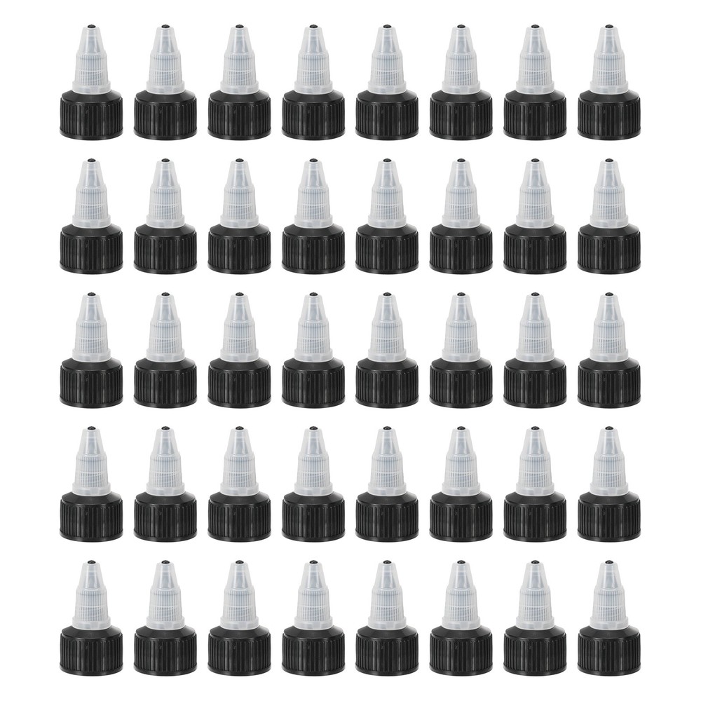 40pc Replacement Caps for 20/410 Bottles, Clear Black
