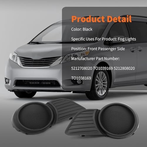2Pcs Driver and Passenger Side Fog Light Covers Compatible with 2011-2017