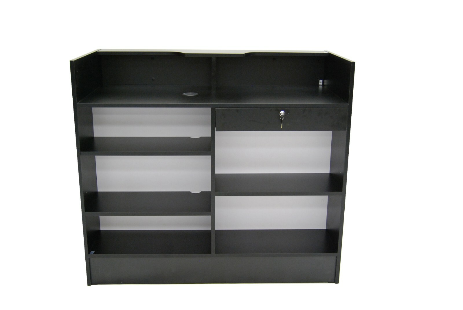 Black Laminate Wood 48 Inch Display Showcase Register Check Out Counter
